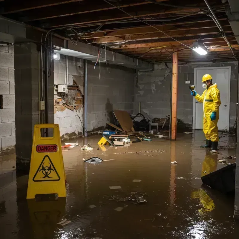 Flooded Basement Electrical Hazard in Cobden, IL Property